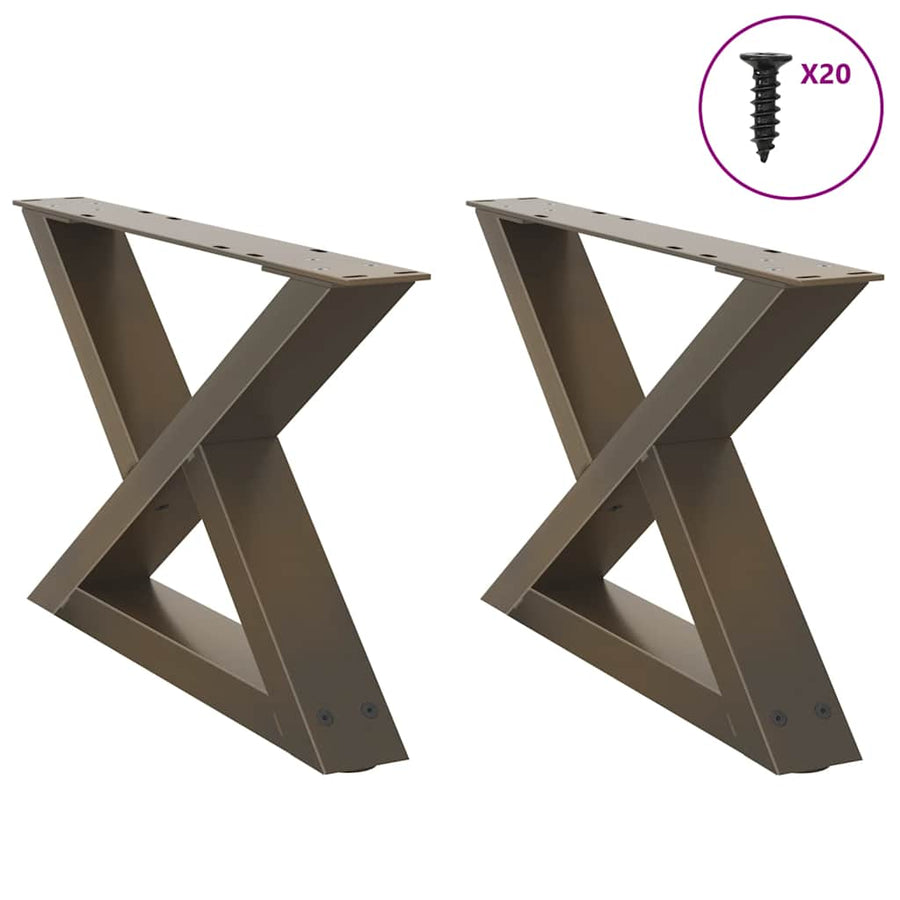 Salontafelpoten 2 st 60x(30-31,3) cm staal naturel
