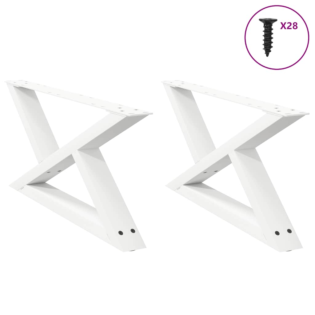Salontafelpoten 2 st 70x(30-31,3) cm staal wit