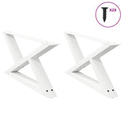 Tafelpoten 2 st 70x30 cm staal wit