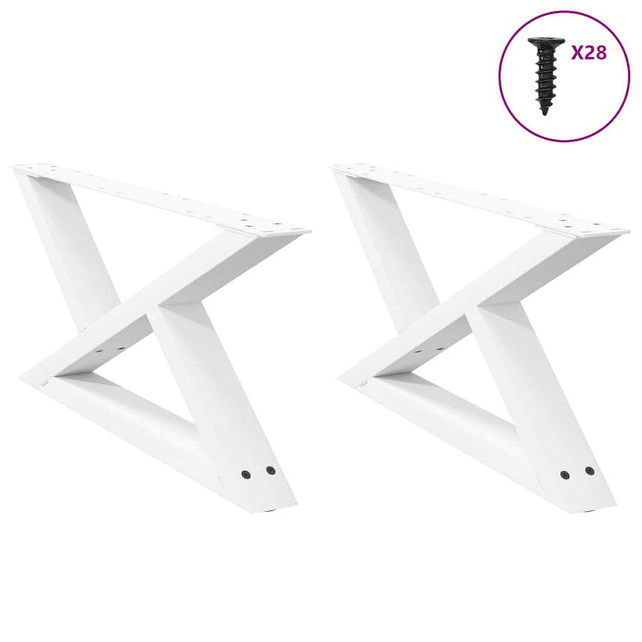 Salontafelpoten 2 st 70x(30-31,3) cm staal wit