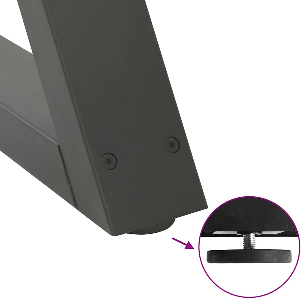 Salontafelpoten 2 st 70x(30-31,3) cm staal antraciet