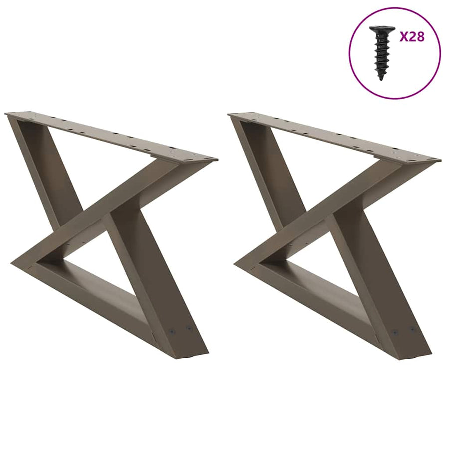 Salontafelpoten 2 st 70x(30-31,3) cm staal naturel