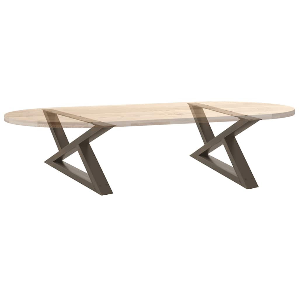 Salontafelpoten 2 st 70x(30-31,3) cm staal naturel