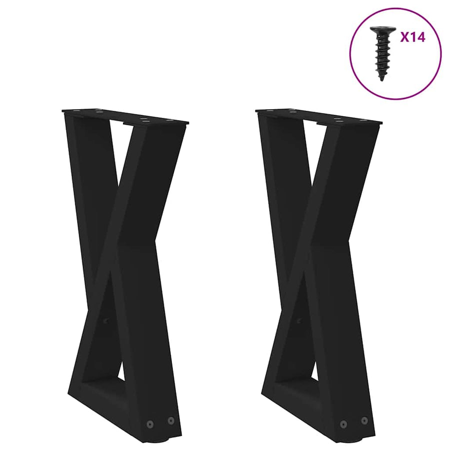 Salontafelpoten 2 st 28x(42-43,3) cm staal zwart