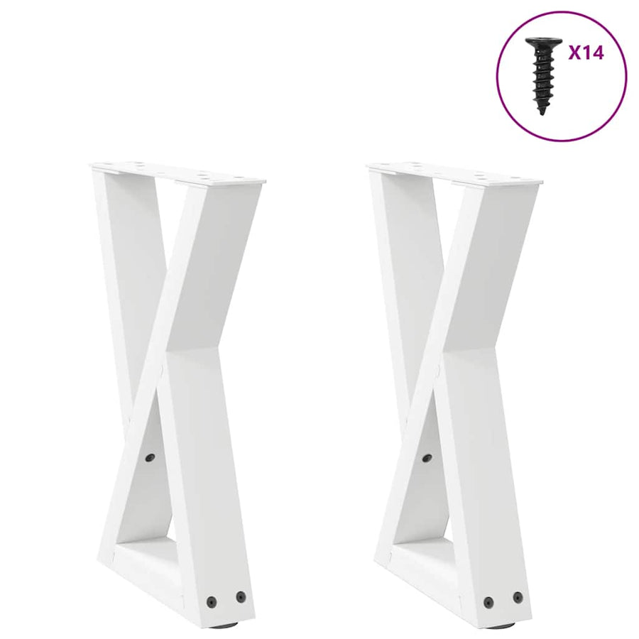 Salontafelpoten 2 st 28x(42-43,3) cm staal wit