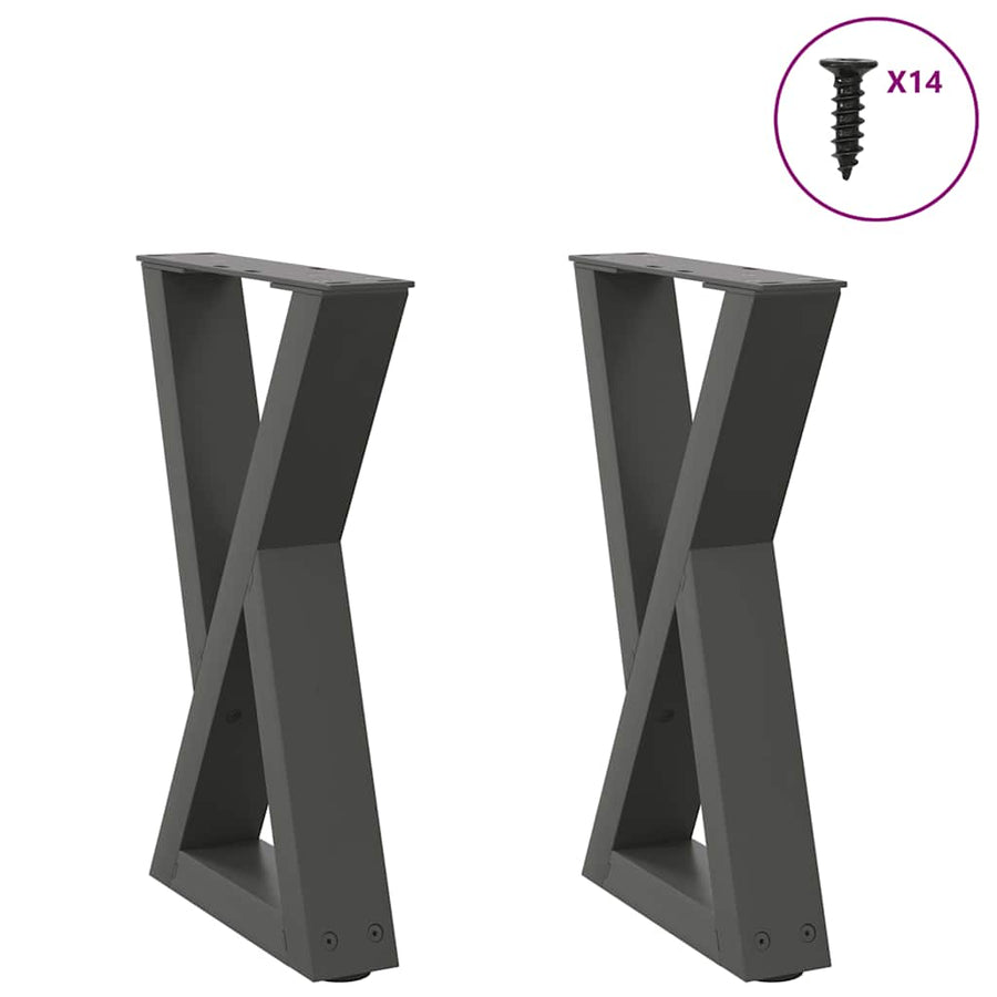 Salontafelpoten 2 st 28x(42-43,3) cm staal antraciet