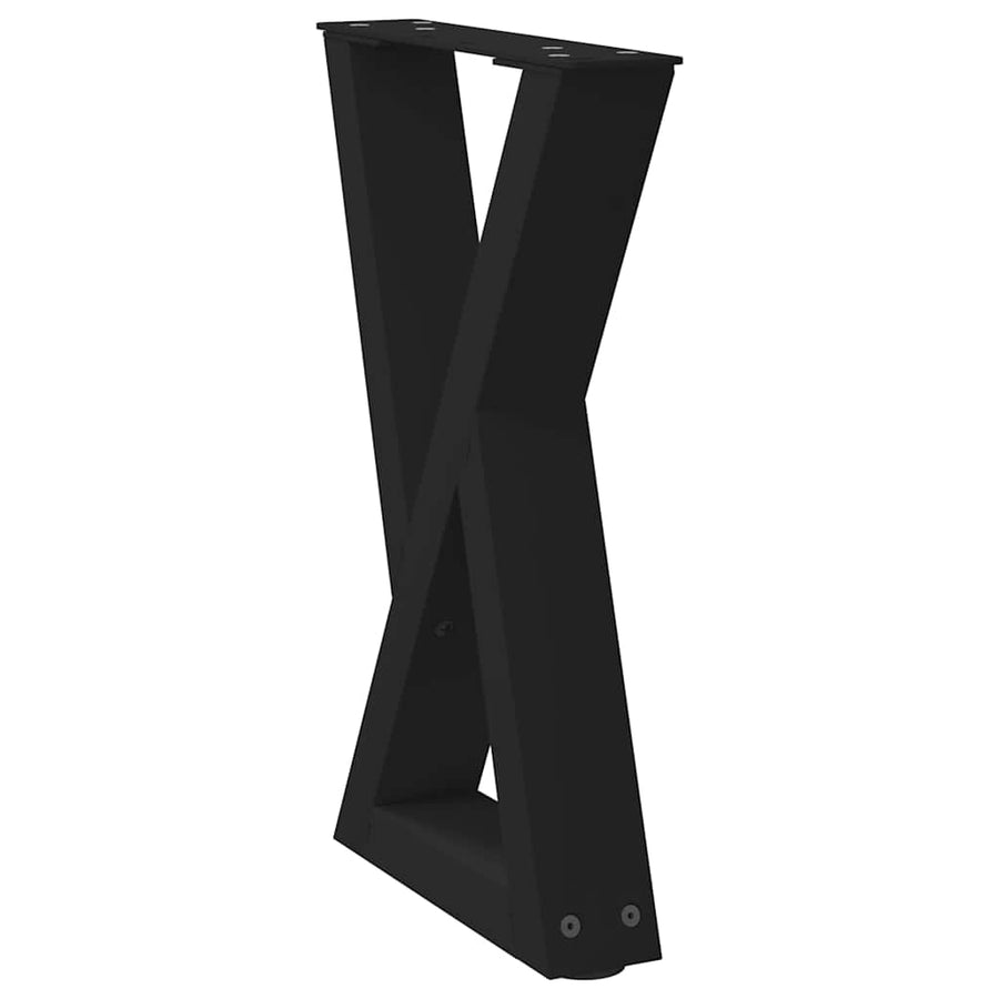 Salontafelpoten 2 st 38x(42-43,3) cm staal zwart