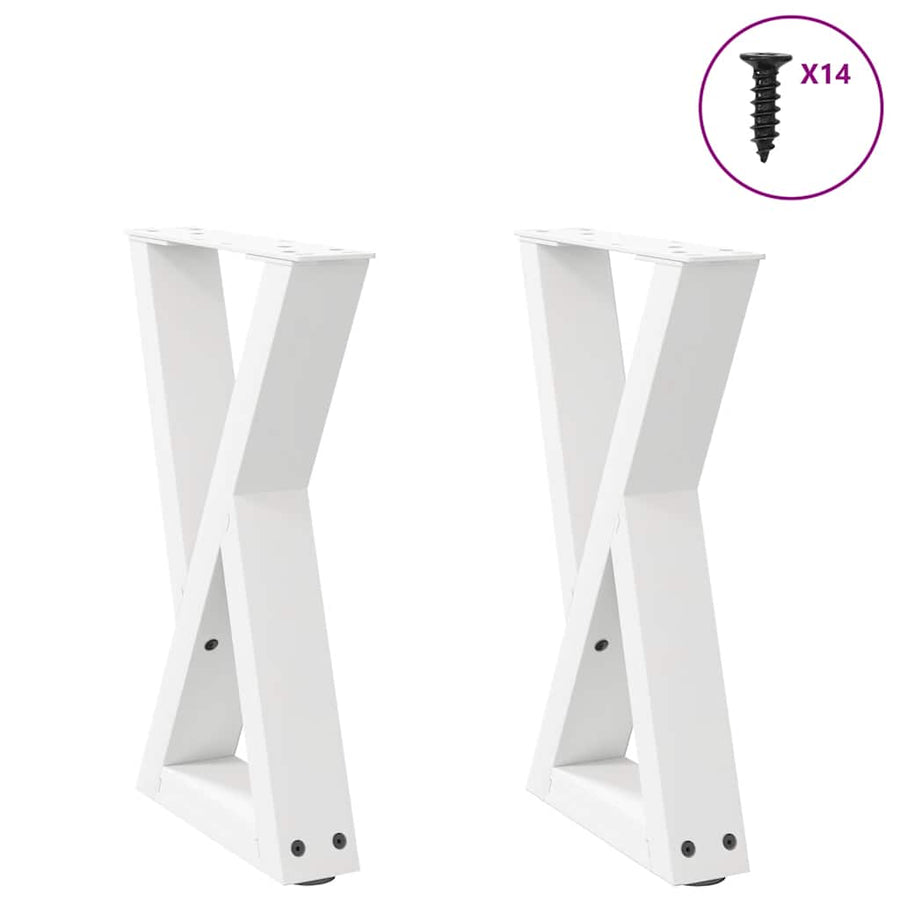 Salontafelpoten 2 st 38x(42-43,3) cm staal wit