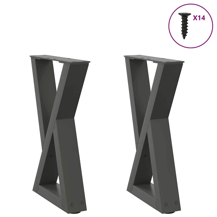 Salontafelpoten 2 st 38x(42-43,3) cm staal antraciet