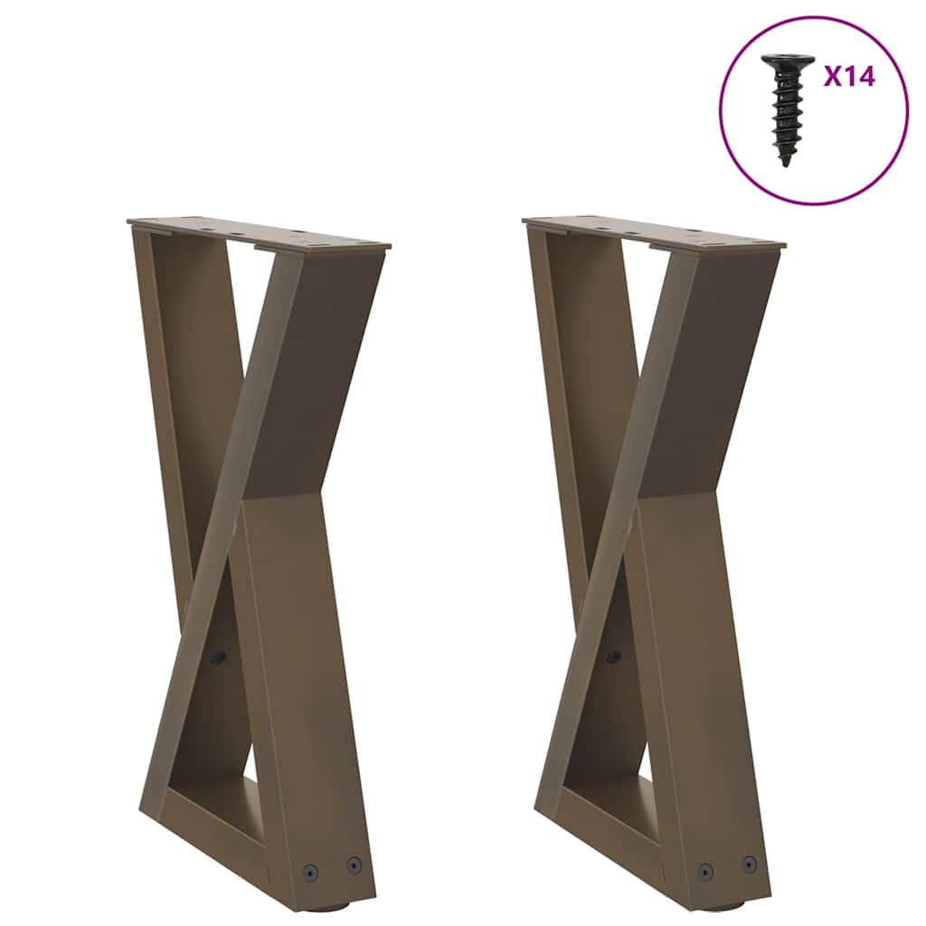 Salontafelpoten 2 st 38x(42-43,3) cm staal naturel
