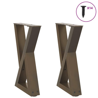 Salontafelpoten 2 st 38x(42-43,3) cm staal naturel