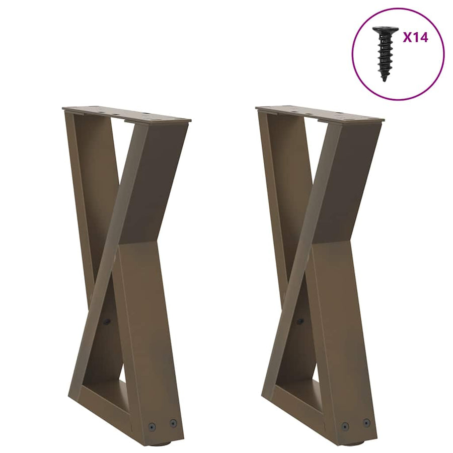 Salontafelpoten 2 st 38x(42-43,3) cm staal naturel