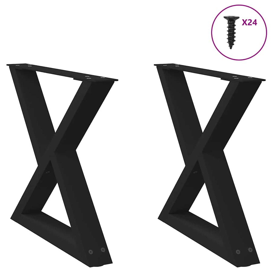 Salontafelpoten 2 st 50x(42-43,3) cm staal zwart