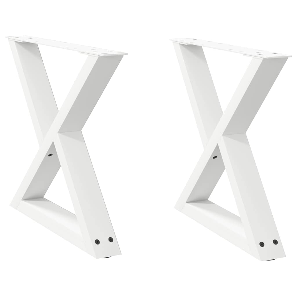 Salontafelpoten 2 st 50x(42-43,3) cm staal wit