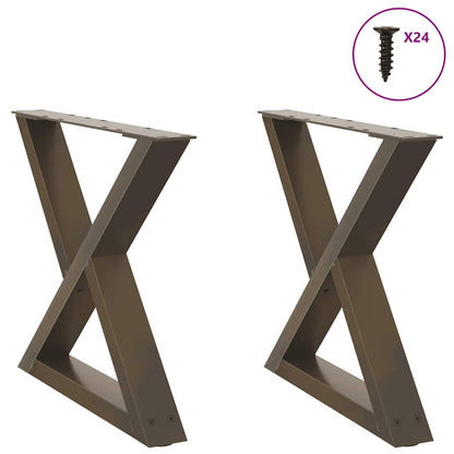 Salontafelpoten 2 st 50x(42-43,3) cm staal naturel