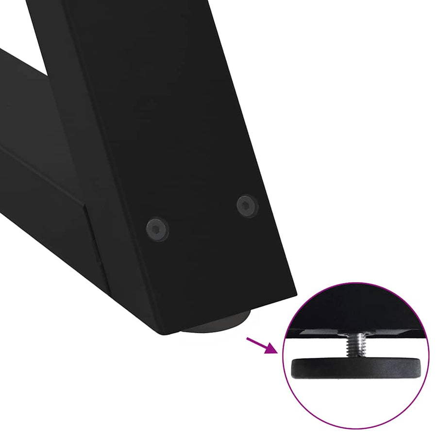 Salontafelpoten 2 st 60x(42-43,3) cm staal zwart