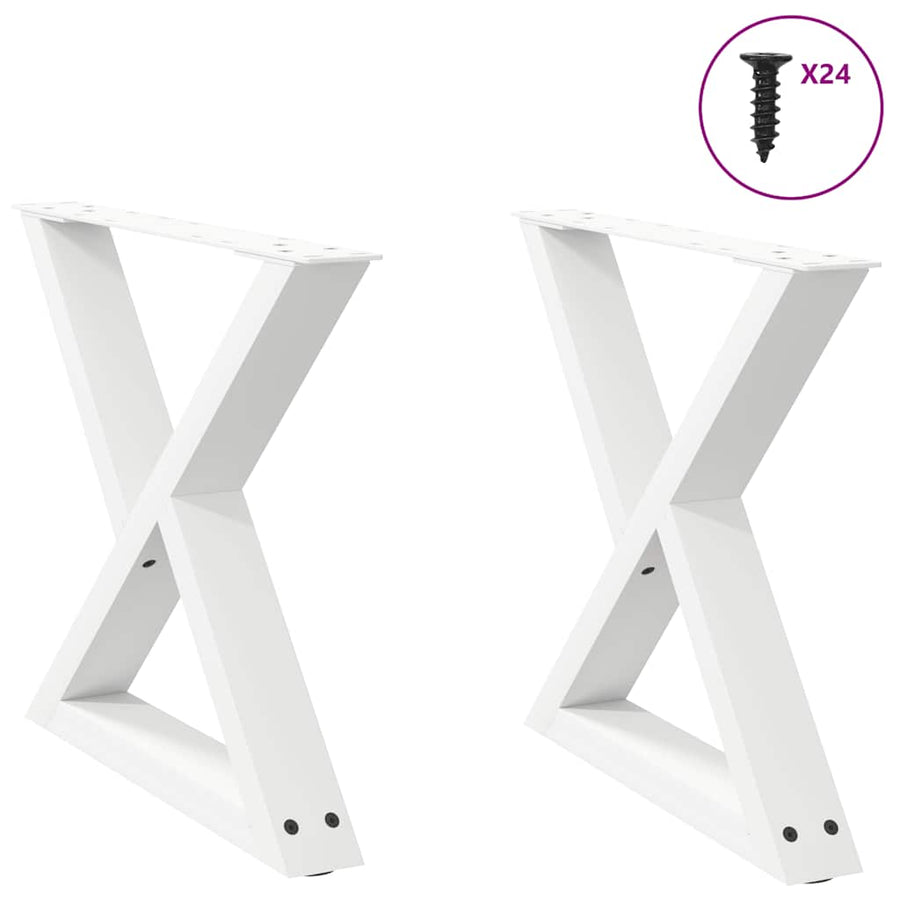 Salontafelpoten 2 st 60x(42-43,3) cm staal wit