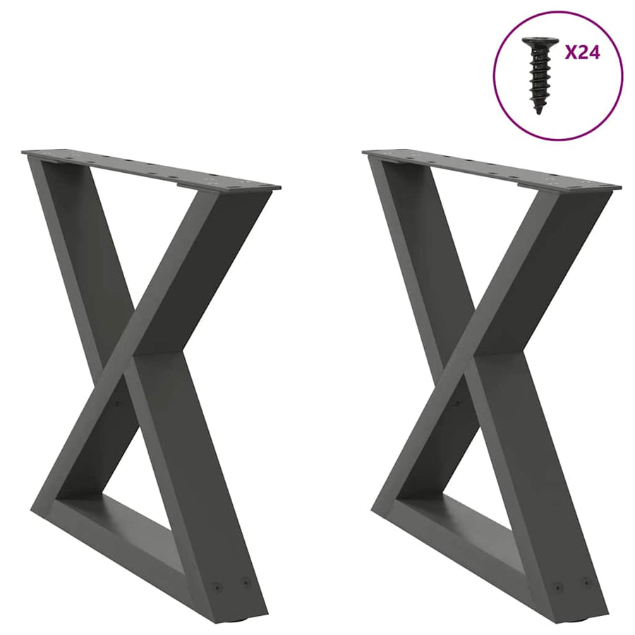 Salontafelpoten 2 st 60x(42-43,3) cm staal antraciet