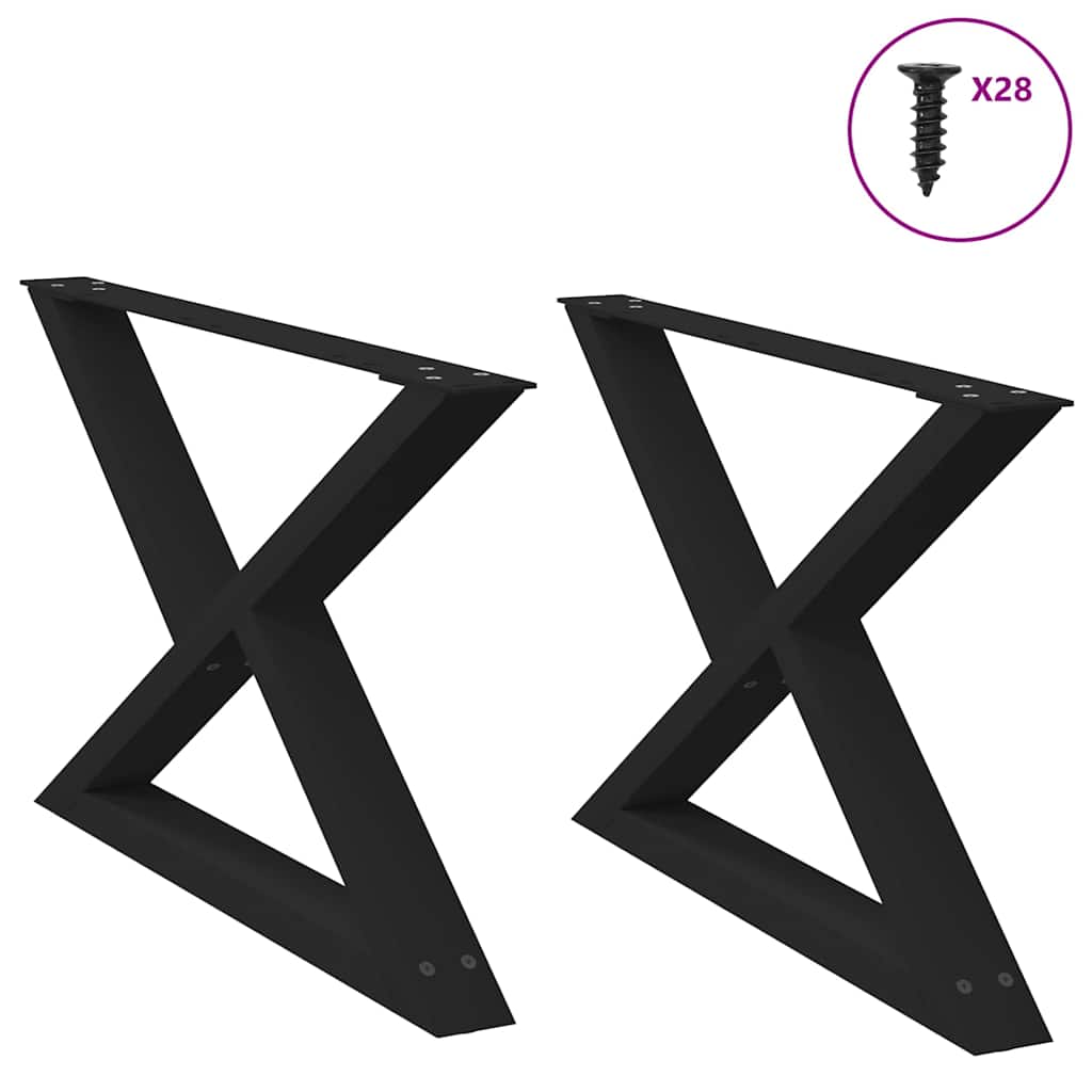 Salontafelpoten 2 st 70x(42-43,3) cm staal zwart