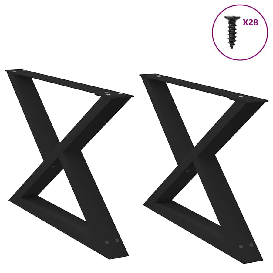Salontafelpoten 2 st 70x(42-43,3) cm staal zwart