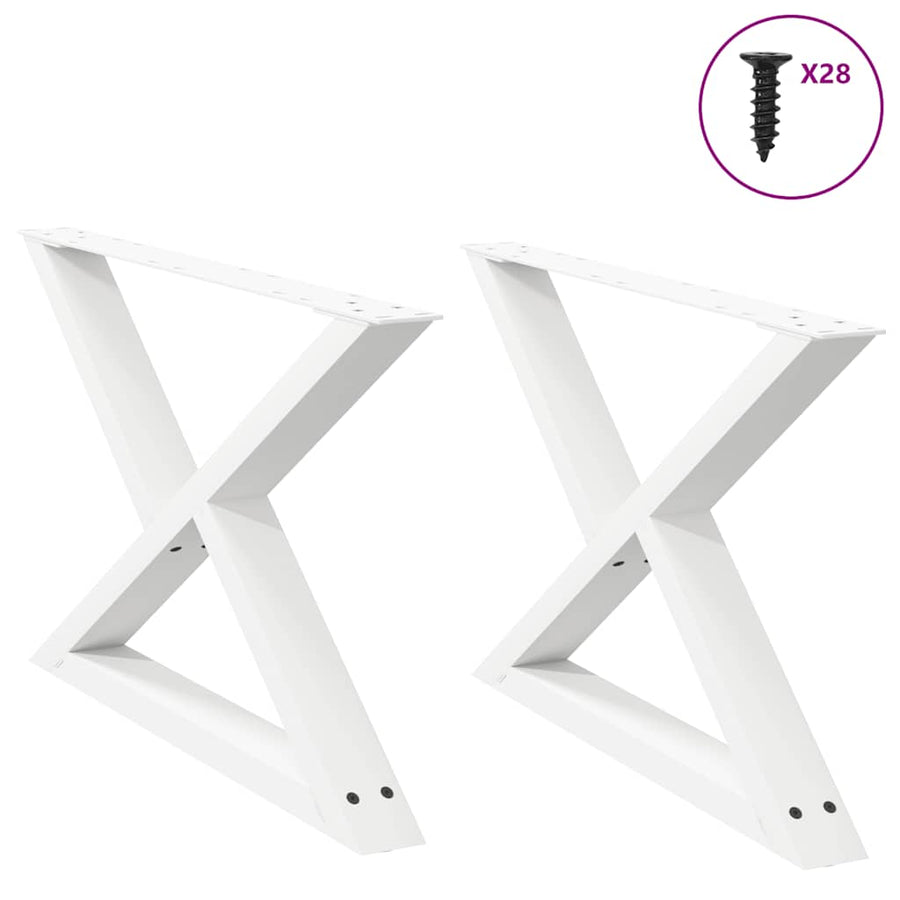 Salontafelpoten 2 st 70x(42-43,3) cm staal wit