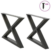 Salontafelpoten 2 st 70x43 cm staal antraciet