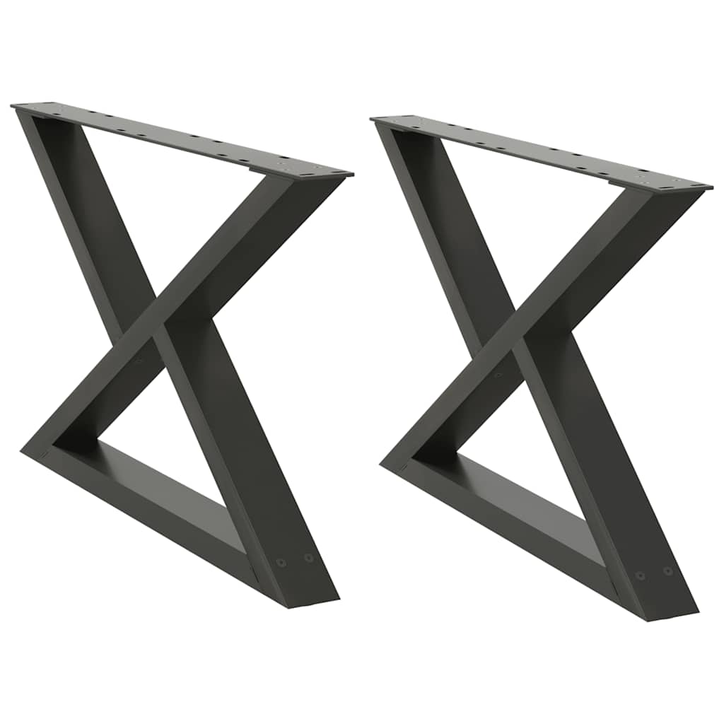 Salontafelpoten 2 st 70x(42-43,3) cm staal antraciet
