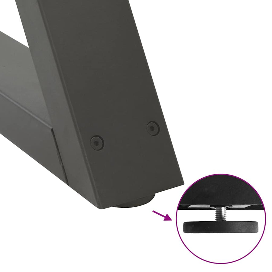 Salontafelpoten 2 st 70x(42-43,3) cm staal antraciet