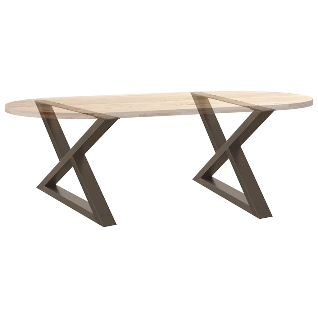 Salontafelpoten 2 st 70x(42-43,3) cm staal naturel
