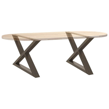 Salontafelpoten 2 st 70x(42-43,3) cm staal naturel