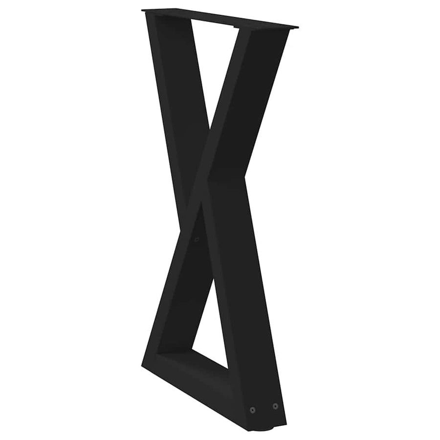 Eettafelpoten 2 st 50x(72-73,3) cm staal zwart