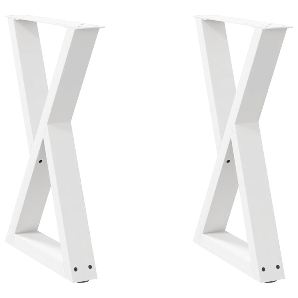 Eettafelpoten 2 st 50x(72-73,3) cm staal wit