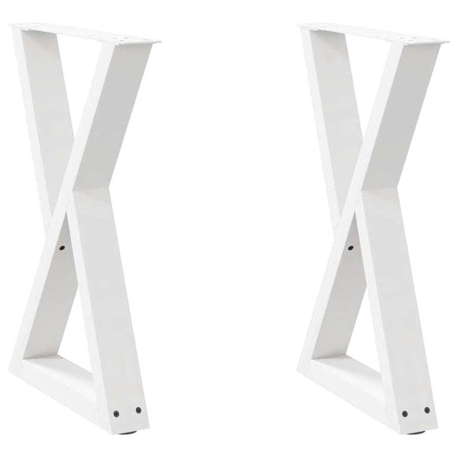 Eettafelpoten 2 st 50x(72-73,3) cm staal wit