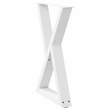 Eettafelpoten 2 st 50x(72-73,3) cm staal wit