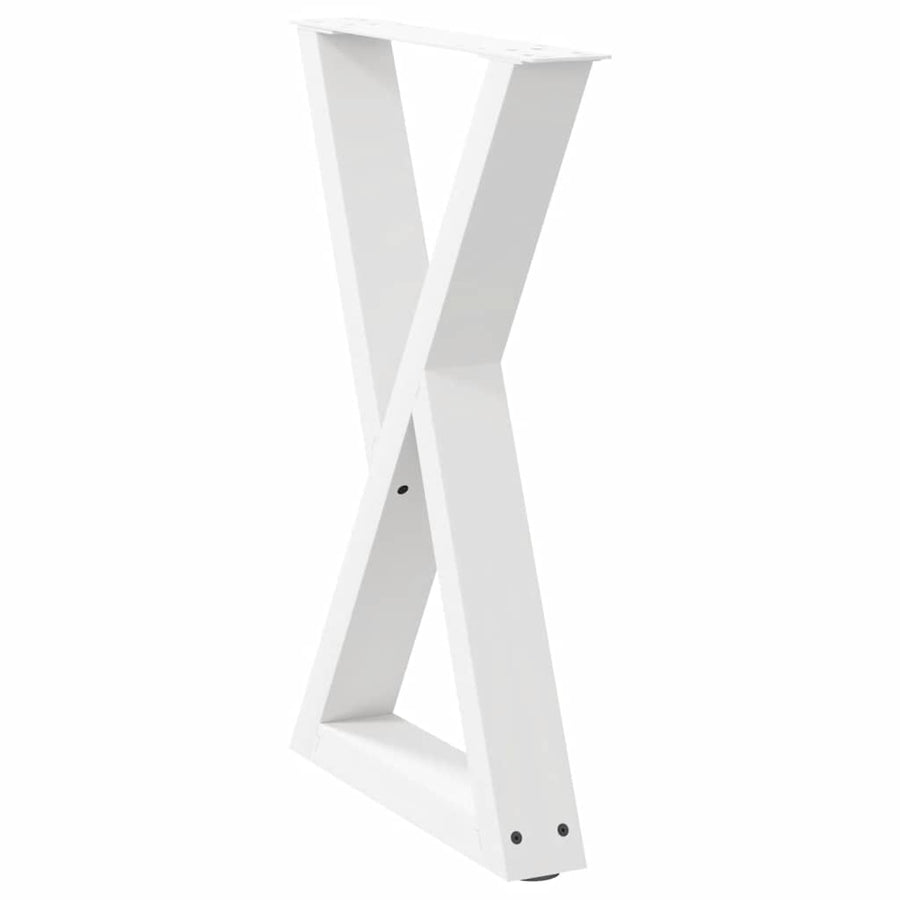 Eettafelpoten 2 st 50x(72-73,3) cm staal wit