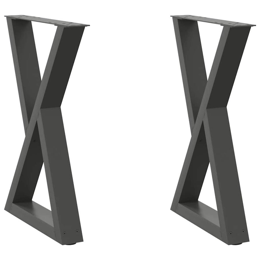 Eettafelpoten 2 st 50x(72-73,3) cm staal antraciet