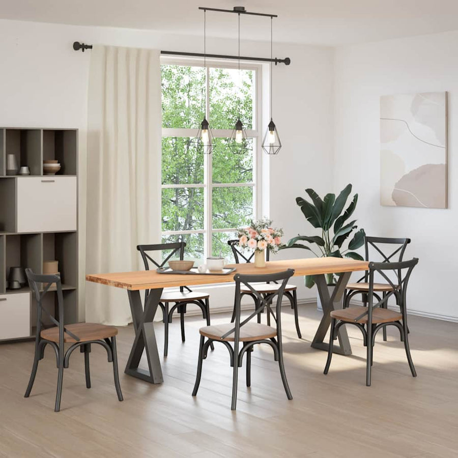 Eettafelpoten 2 st 50x(72-73,3) cm staal antraciet