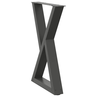 Eettafelpoten 2 st 50x(72-73,3) cm staal antraciet
