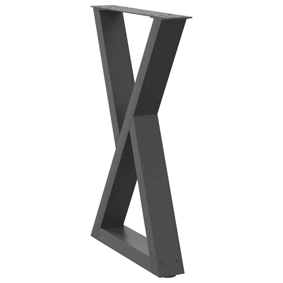 Eettafelpoten 2 st 50x(72-73,3) cm staal antraciet