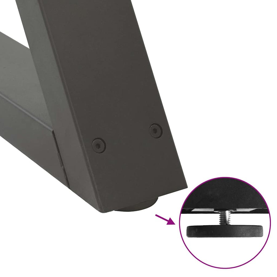 Eettafelpoten 2 st 50x(72-73,3) cm staal antraciet