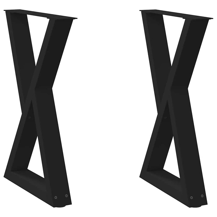Eettafelpoten 2 st 60x(72-73,3) cm staal zwart