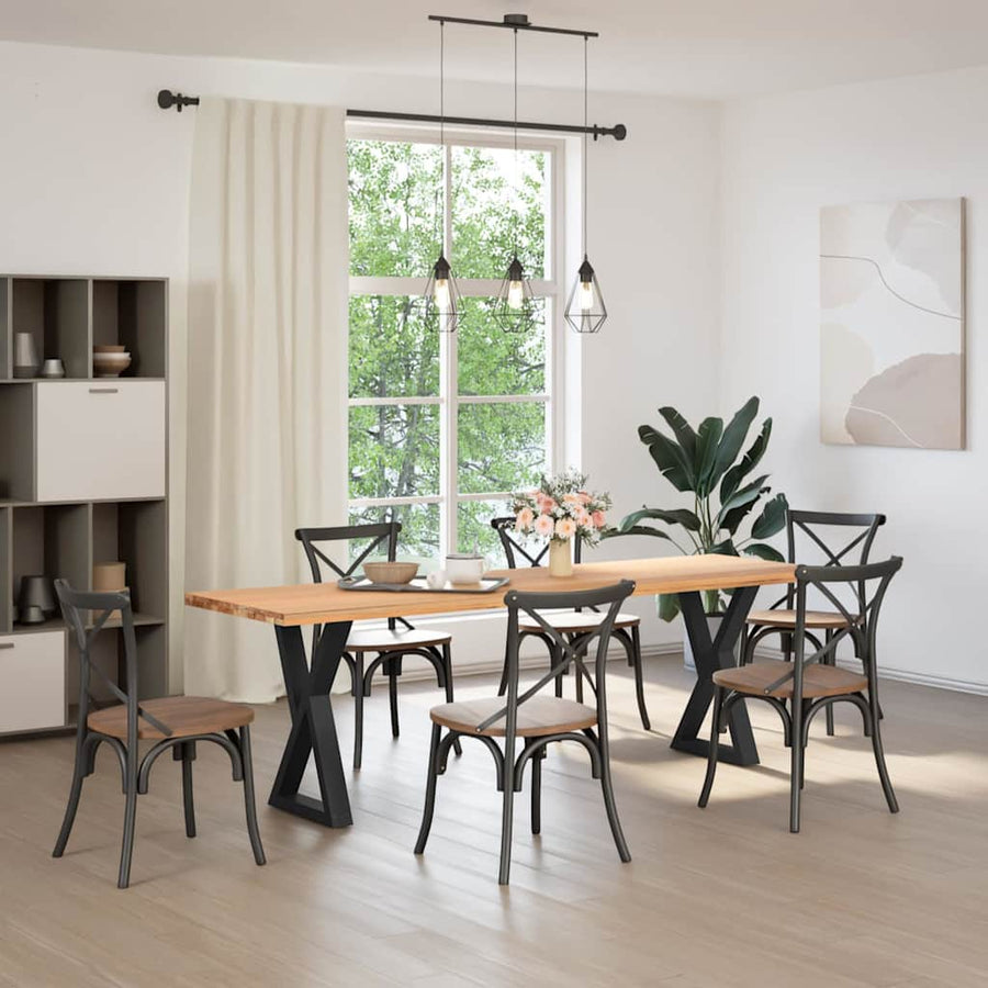 Eettafelpoten 2 st 60x(72-73,3) cm staal zwart