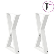 Eettafelpoten 2 st 60x72-73,3 cm staal wit