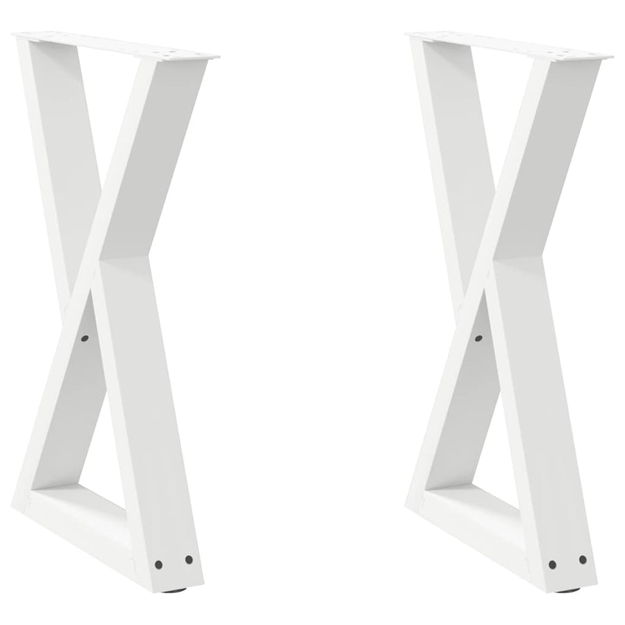 Eettafelpoten 2 st 60x(72-73,3) cm staal wit