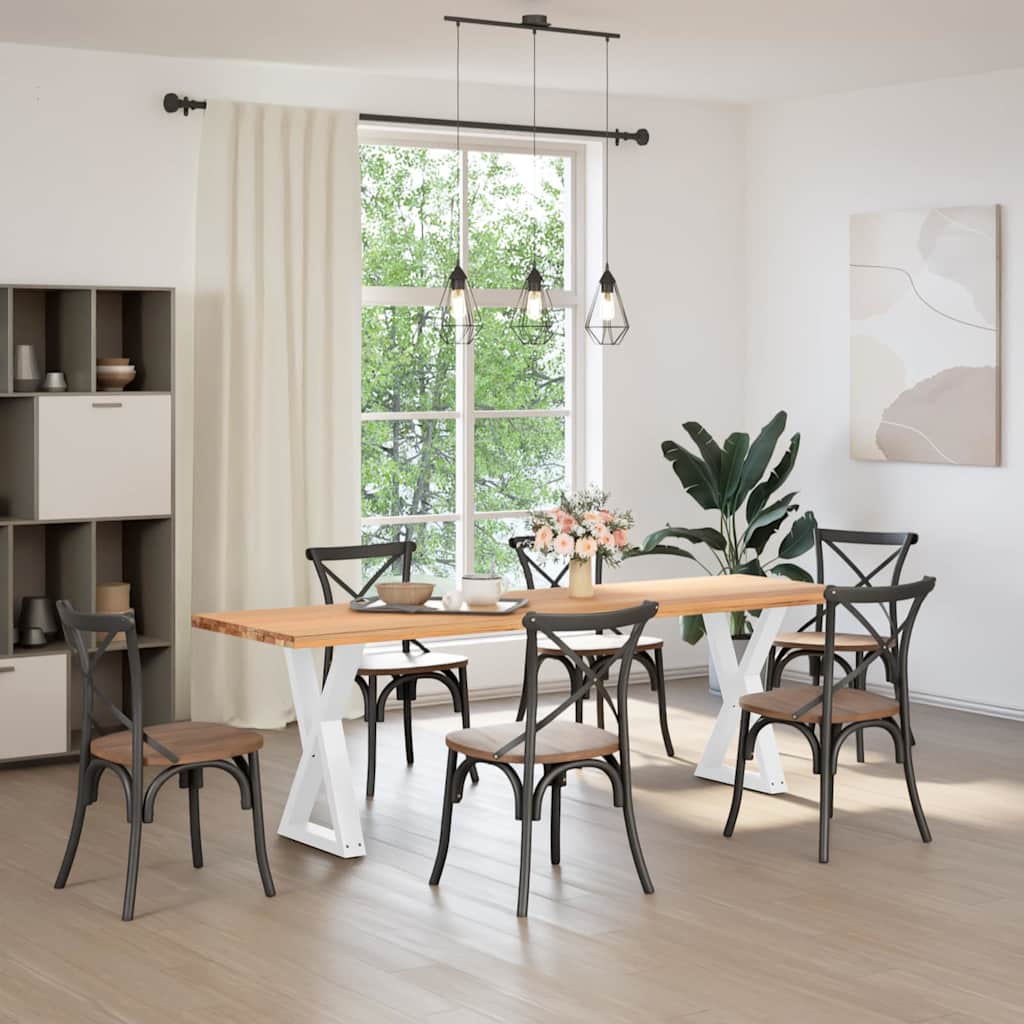 Eettafelpoten 2 st 60x(72-73,3) cm staal wit