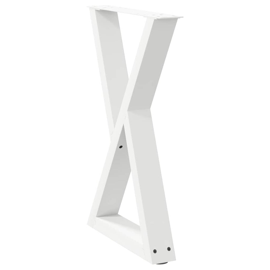 Eettafelpoten 2 st 60x(72-73,3) cm staal wit