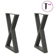 Eettafelpoten 2 st 60x72-73,3 cm staal antraciet