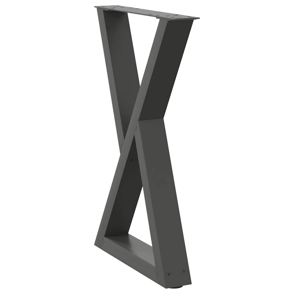 Eettafelpoten 2 st 60x(72-73,3) cm staal antraciet