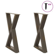 Eettafelpoten 2 st 60x72-73,3 cm staal naturel