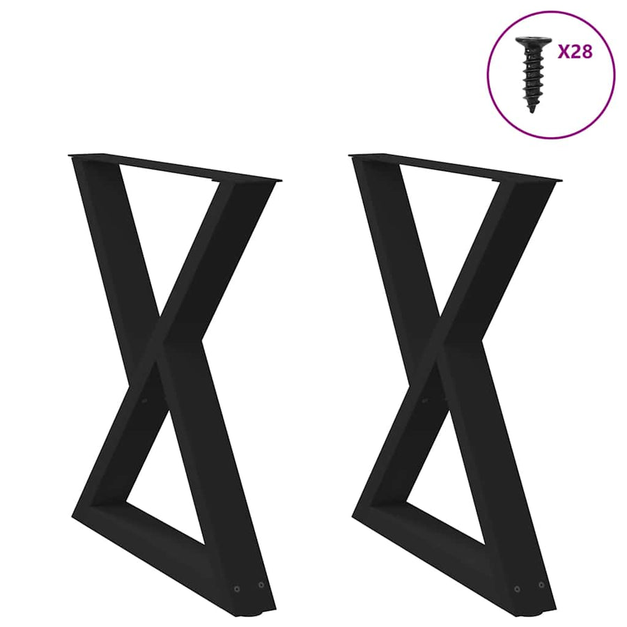 Eettafelpoten 2 st 70x(72-73,3) cm staal zwart